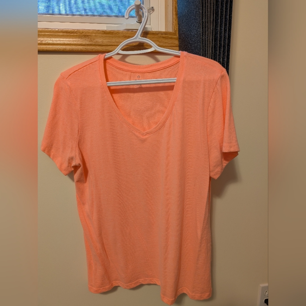 Women's V-Neck Orange Top